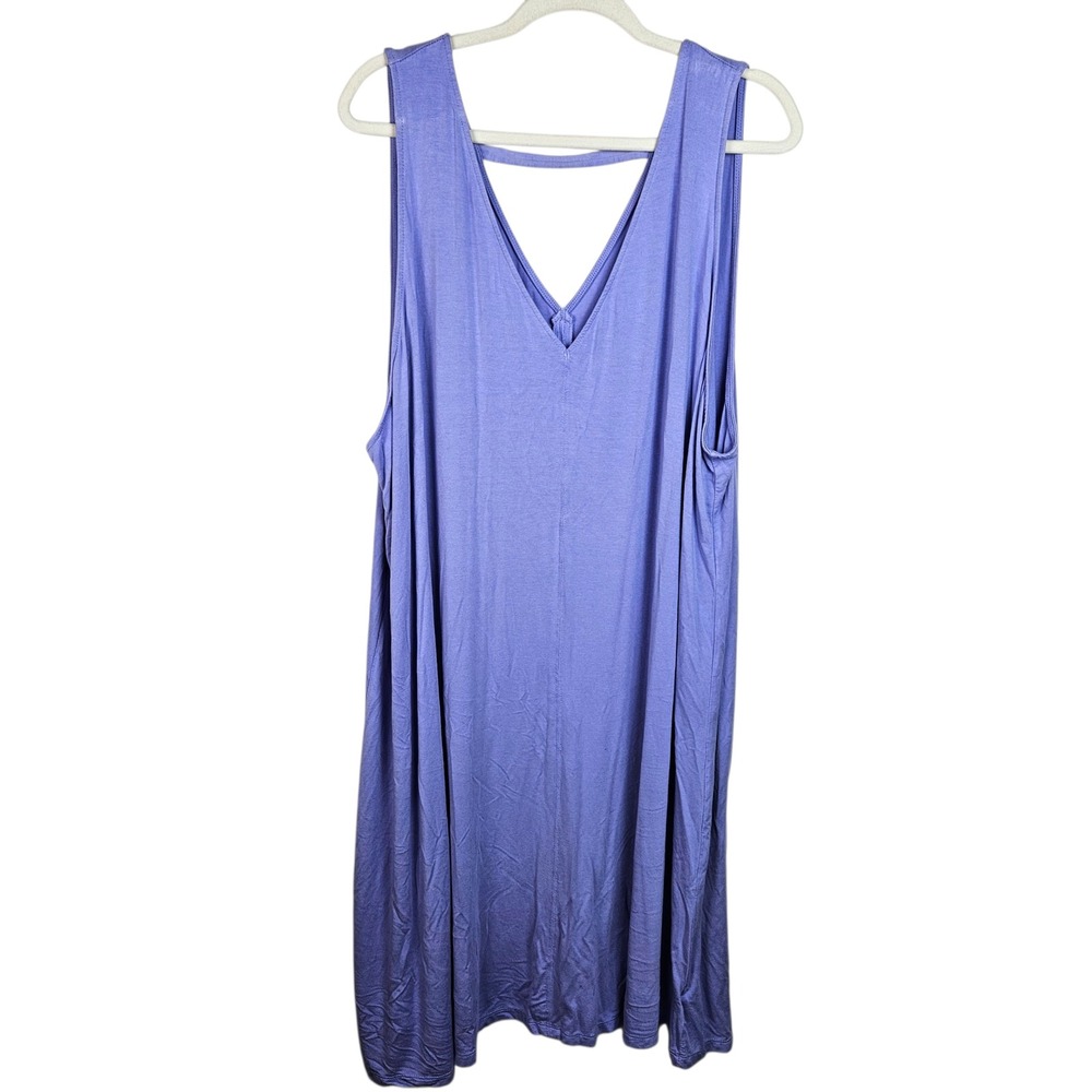 AVA & VIV Womens Plus‎ Size 4X Purple Sleeveless V Neck Casual Tank Dress